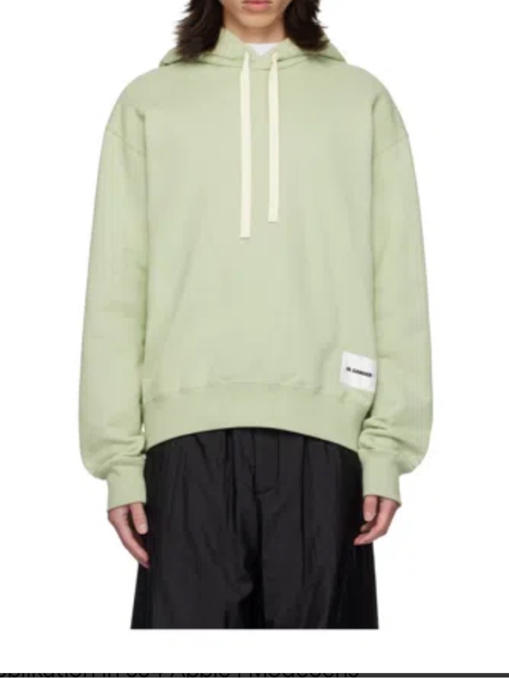 Jil Sander Green Logo Patch Hoodie Sz.L